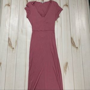 Mauve Short Sleeve Criss Cross Back Dress
